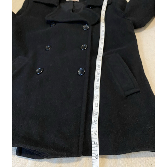 Vtg Larry Levine Petites Peacoat Womens Size 6P Black DoubleBreasted Wool Jacket - Picture 12 of 14